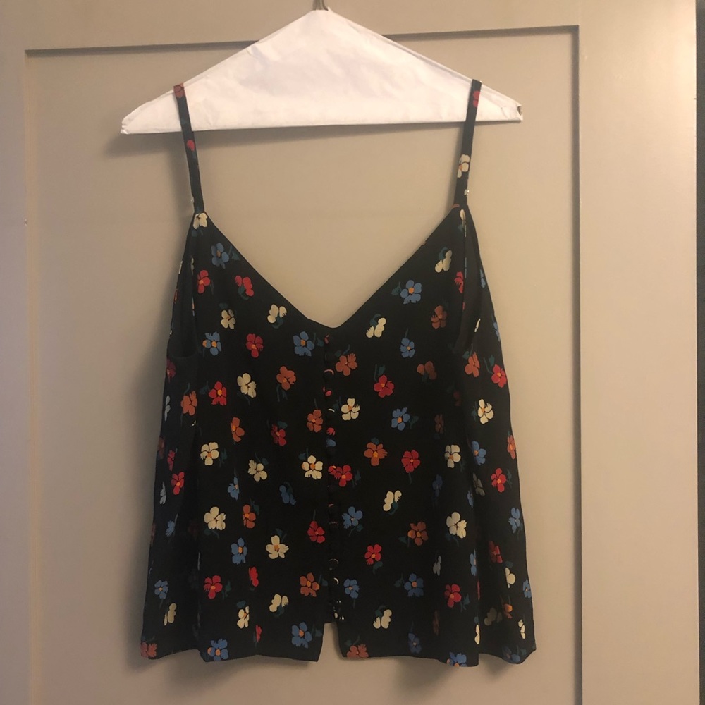 NWT MADEWELL floral silk cropped cami